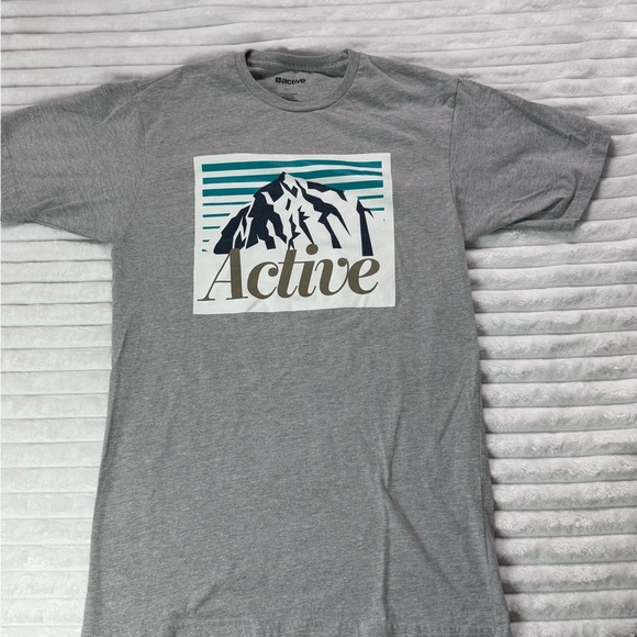 Active USA Other - Active USA Gray Short Sleeve Tee with Mountain Design